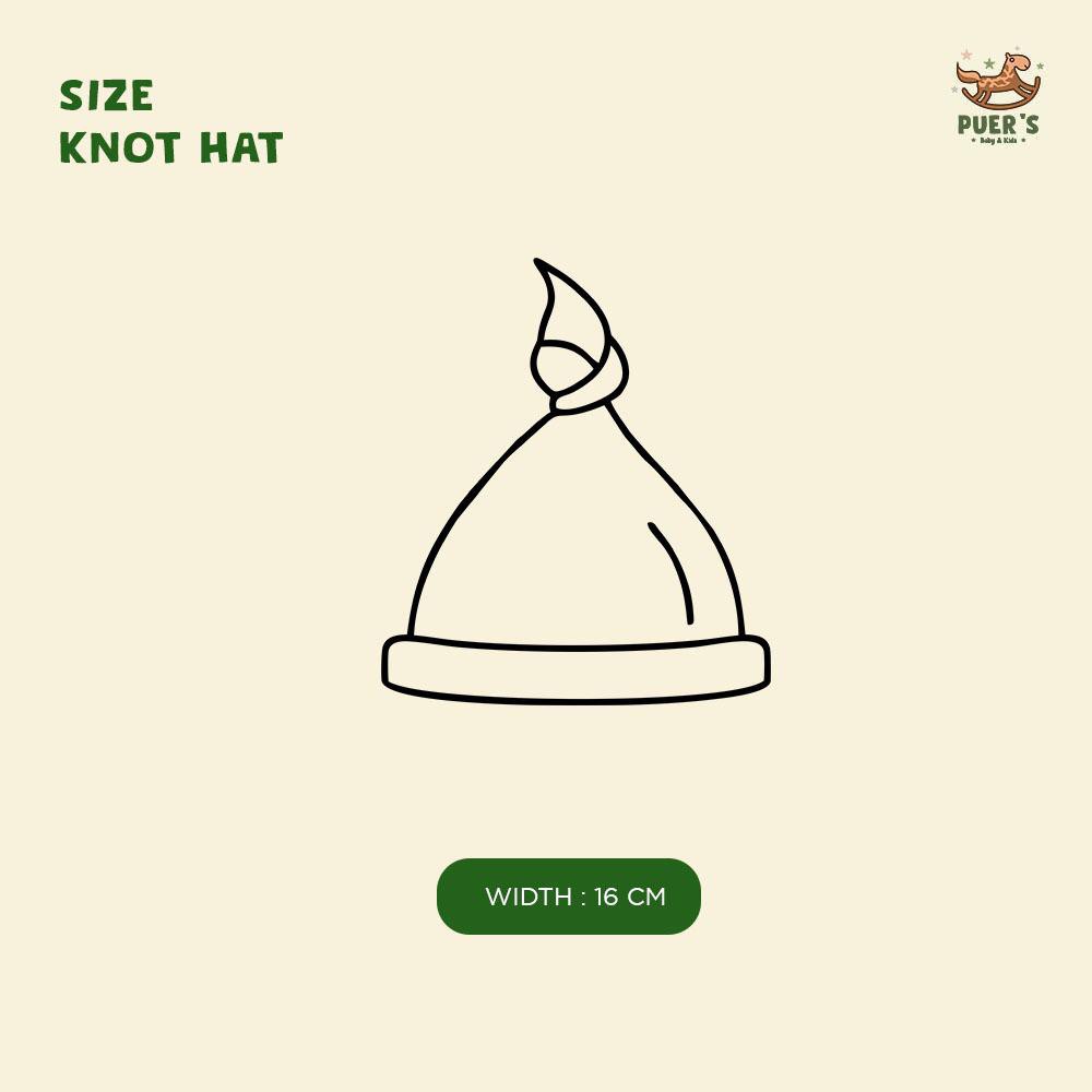 KNOT HAT NEWBORN (TOPI BAYI) PUER’S MOTIF  (CODE AWALAN HURUF K-L)