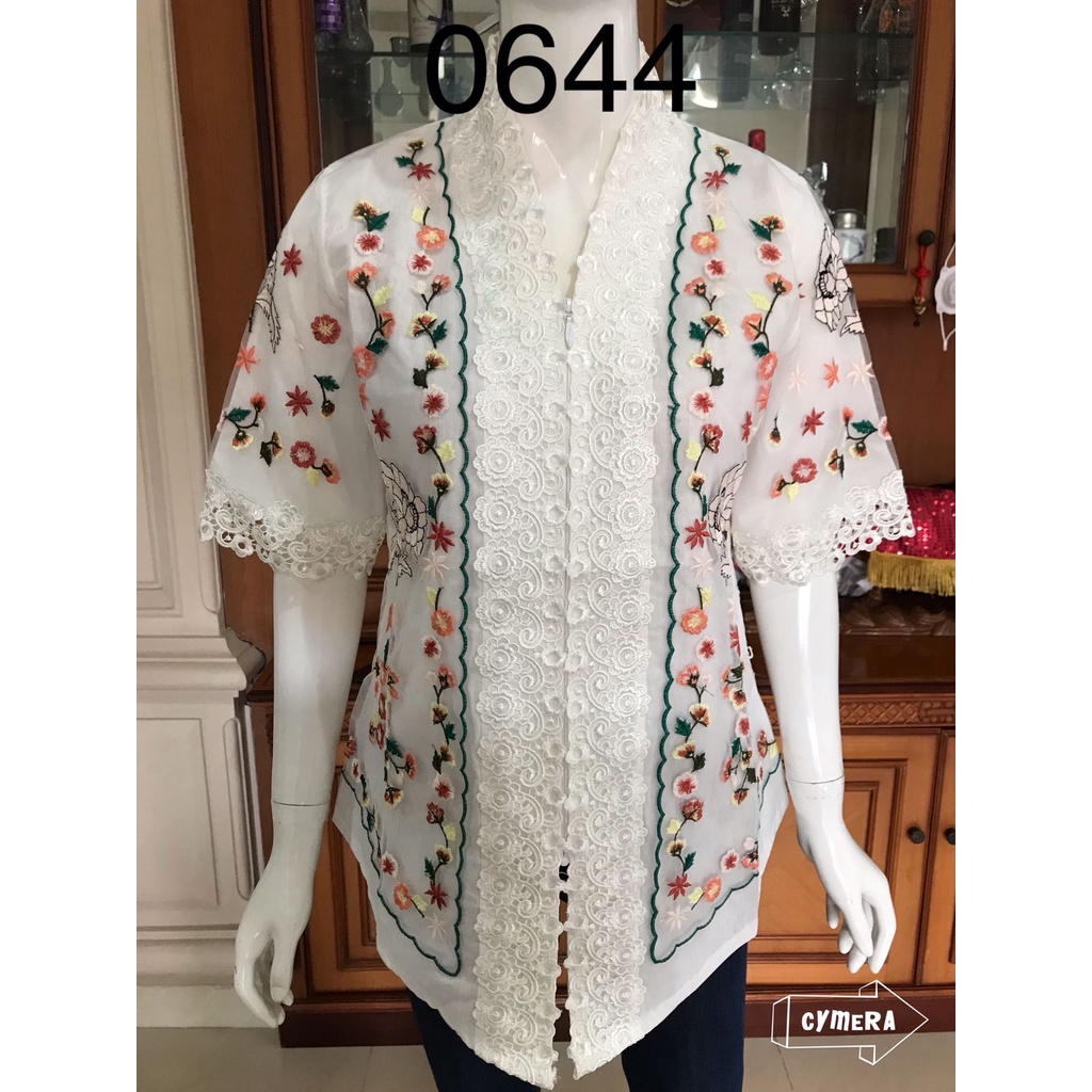 0937 / 0613  kebaya alexuez pdk bordir organdi /kebaya encin premium kebaya pendek organdi