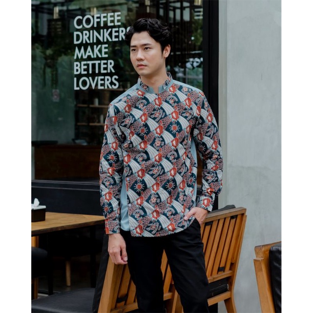 Kemeja Batik Pria NUC.ID Bangsawan 03 (Dusty Blue)