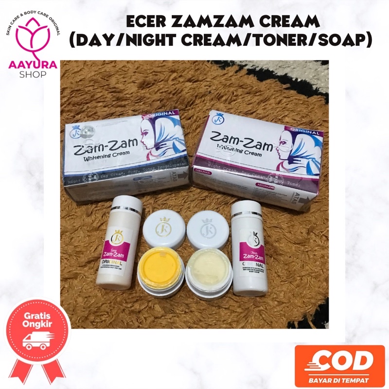 CREAM ZAM ZAM HIJAB BIRU/PINK ECER CREAM ZAMZAM/ CREAM MALAM/SIANG/TONER BIRU/ TONER PINK/ SABUN