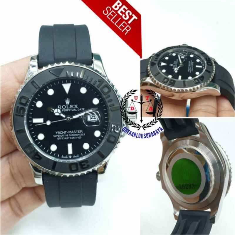 JAM TANGAN PRIA ROLEX YATCHMASTER AUTOMATIC STEEL TALI RUBBER