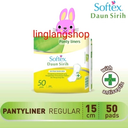 Softex kecil PANTYLINER untuk sehari-hari - keputihan 15cm isi 50 pads daun sirih pembalut wanita (no.154)