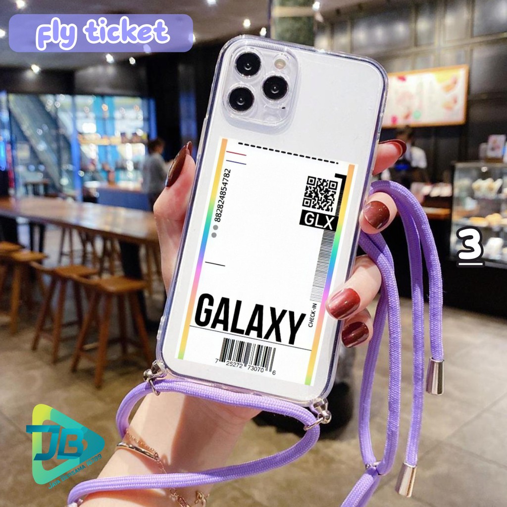 Softcase Slingcase Lanyard Bening FLY TICKET Samsung A70 A70s A71 M20 M30 M30s M21 M31 F41 JB3980