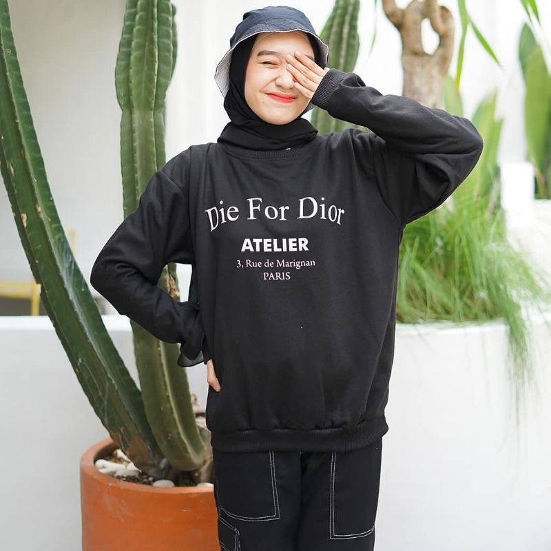 SWEATER WANITA OBLONG OVERSIZE-CREWNECK DIE FOR DIOR-sweatshirt