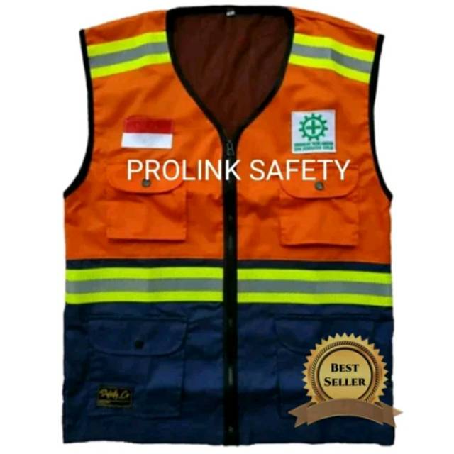 ROMPI SAFETY BAHAN KAIN DRILL ORANYE DONGKER SCOTLIGHT HIJAU