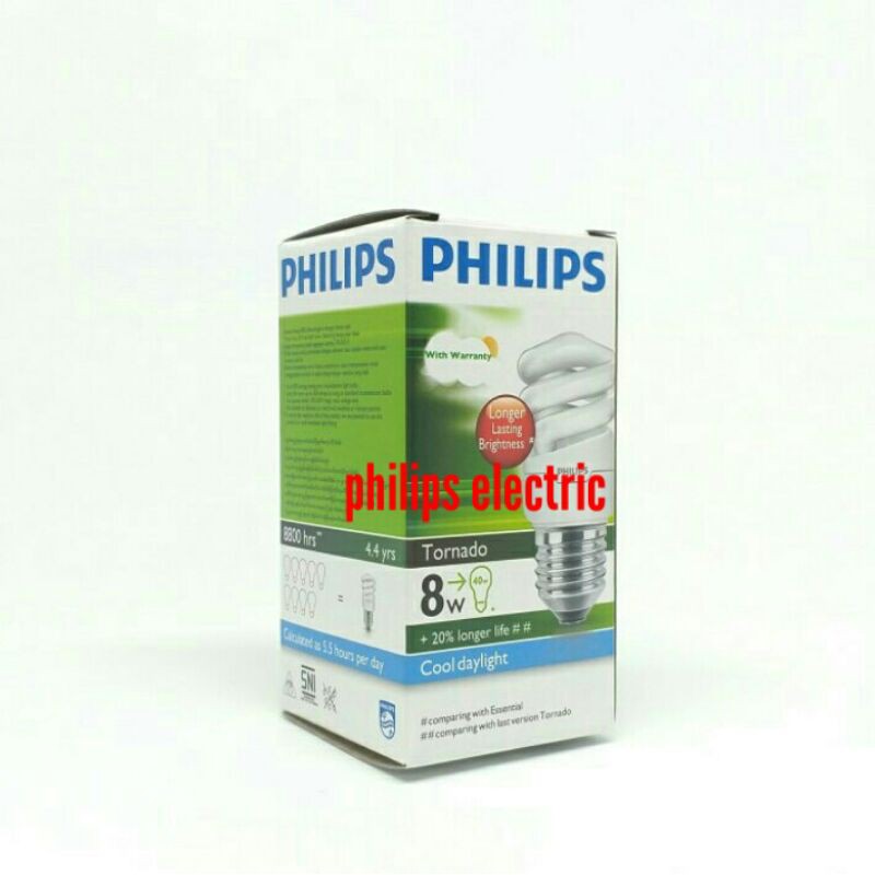 LAMPU TORNADO PHILIPS ULIR 8 W /LAMPU TORNADO PHILIPS ULIR 8 WATT