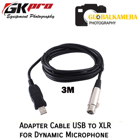 GKPRO Microphone Cable USB to XLR Cable Microphone 3M