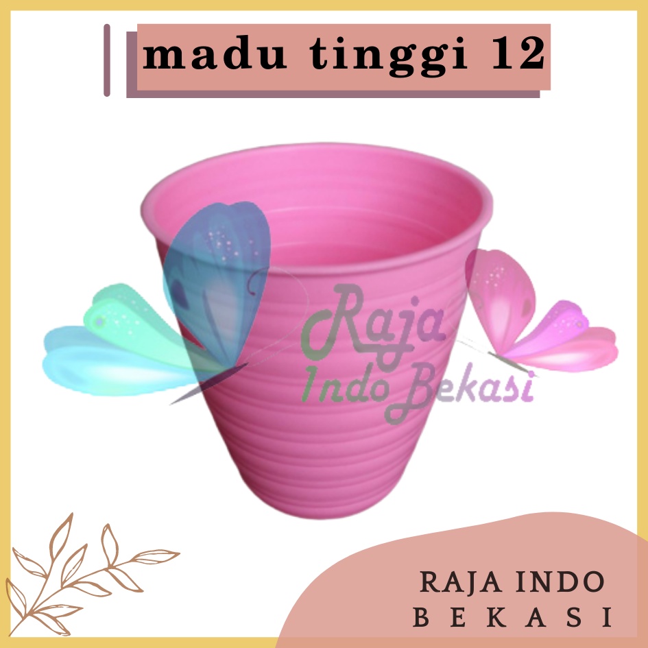 Pot Tawon Pirus 12 Cm Merk Madu Warna Pink Biru Hijau Motif Tawon Pot Plastik 12cm Pot Vas Bunga