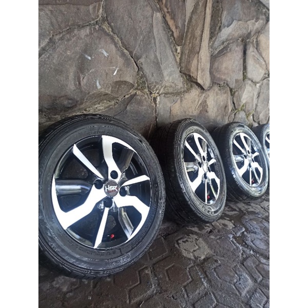 4 Velg R14 PCD 100+Ban 185/60  calya sigra brio mobilio vios jazz kia ats karimun visto