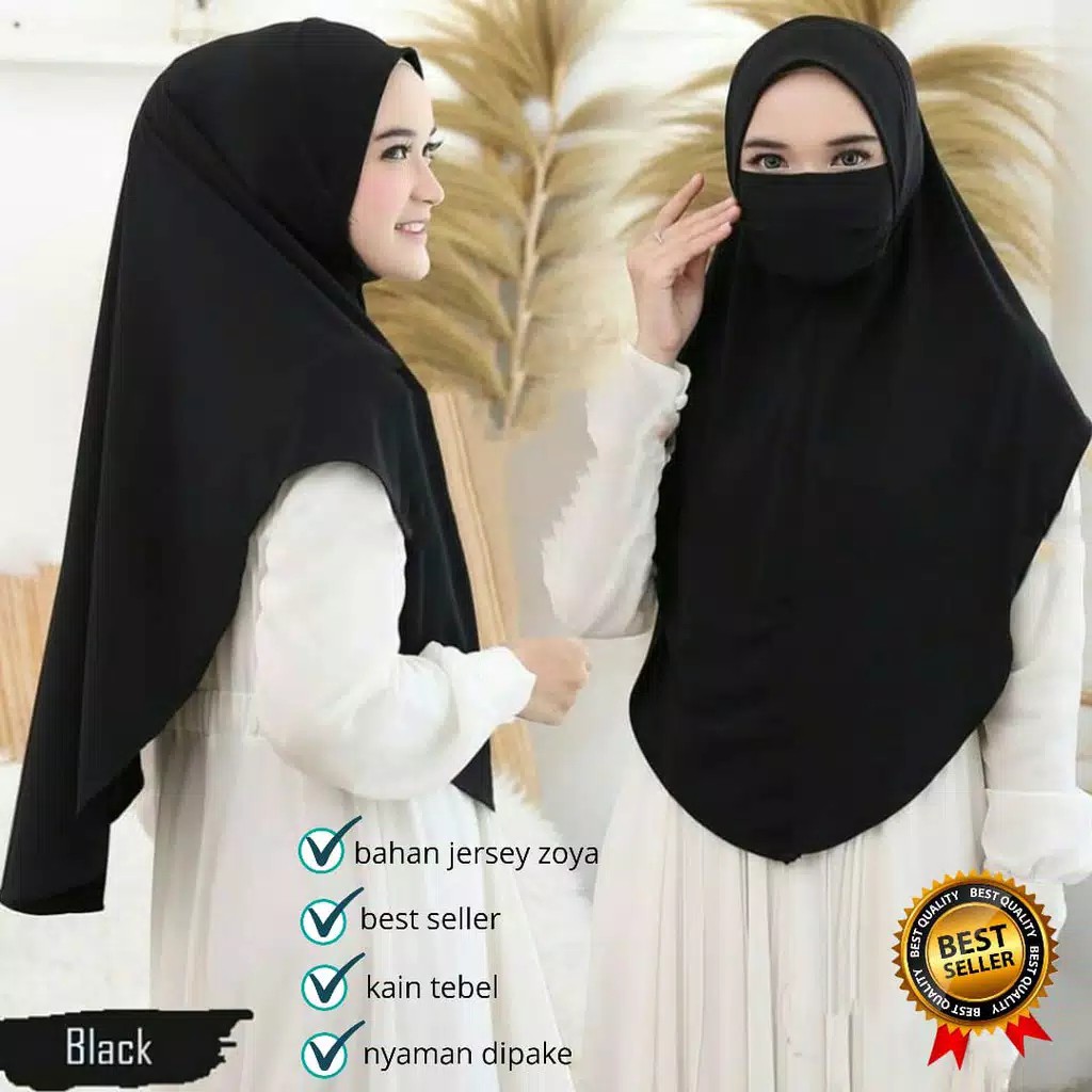 [✅COD]HIJAB INSTANT SAFETY MAKS || JILBAB MASKER JERSEY