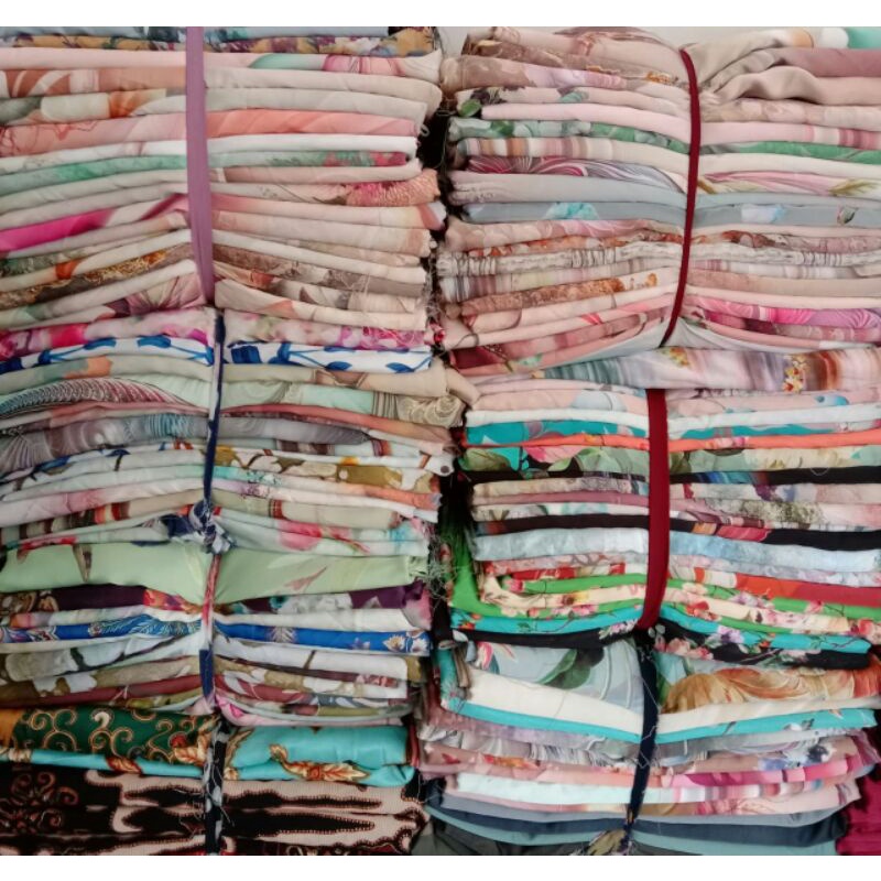 Kain Satin Kiloan Ukuran 1-2 Meter / Toko Rizwan