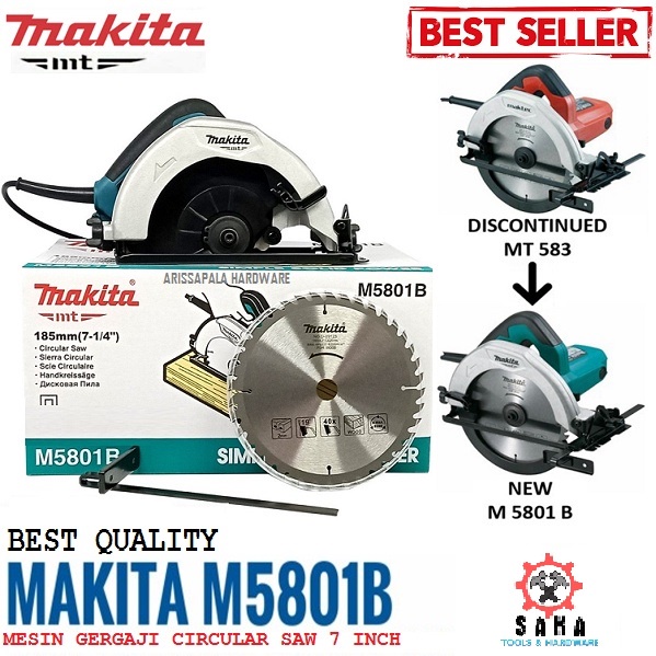 Mesin Circular Saw Mesin Serkel Gergaji Potong Kayu Circle 7 inch Maktec MT583 MAKITA M5801B