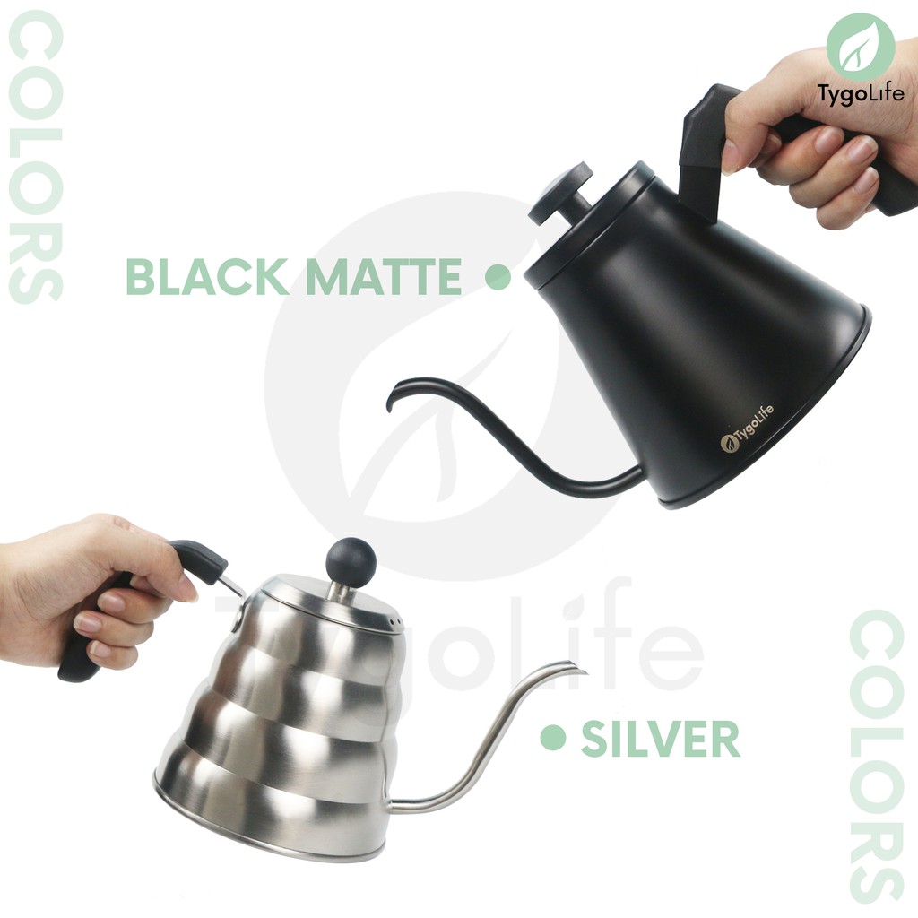 GOOSENECK KETTLE THERMOMETER TYGOLIFE 1.2L TEKO LEHER ANGSA V60 DRIP COFFEE