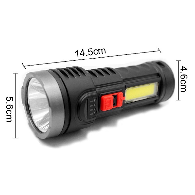 SENTER TANGAN IMPOR L822 CAS USB LED OSL COB SANGAT TERANG