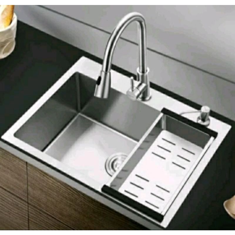 Paket sink 6045 stainless sus 304 kran trompet &quot;PROMO&quot; / paket sink kotak 6045 stainless