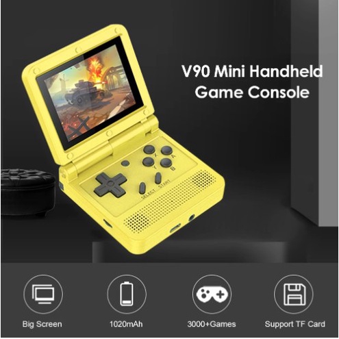 POWKIDDY V90 Retro Flip Handheld Game Player 3.0 inch IPS Pocket Mini Video Games