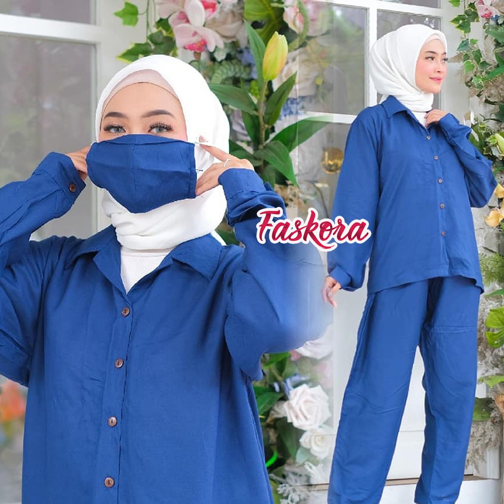 Piyama Wanita Dewasa Jumbo Tangan Panjang Polos / Setelan Rayon Polos Lengan Panjang