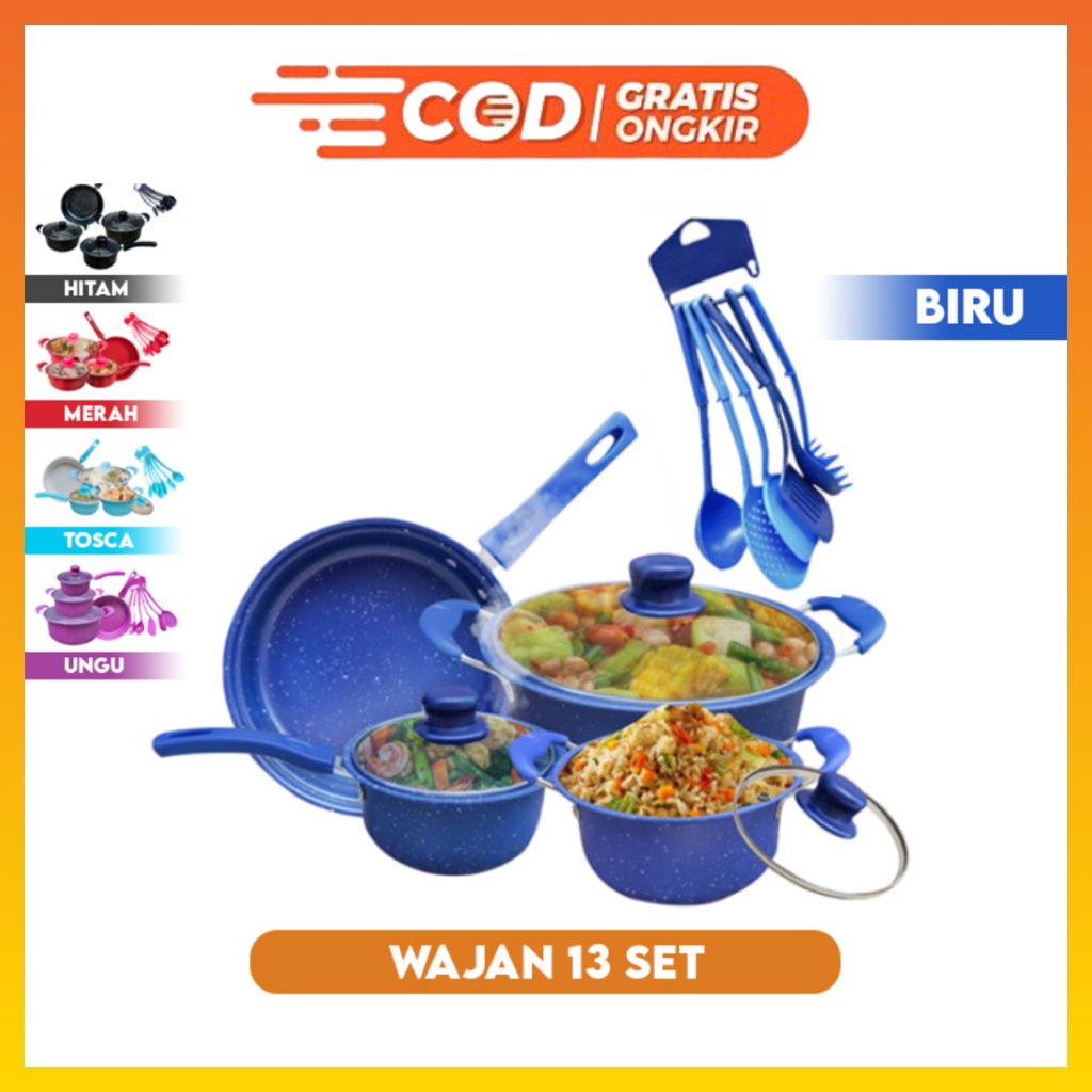 Wajan 13 Set Wajan Set free spatula teflon wajan set WHFURNITURE