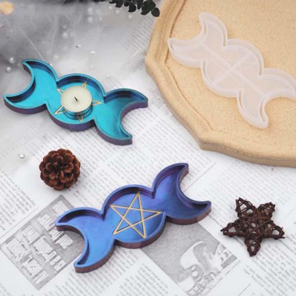 Lanfy Cetakan Silikon Buatan Tangan Kristal Matahari Fase Bulan Kotak Moon Silicone Pentagram Ornaments