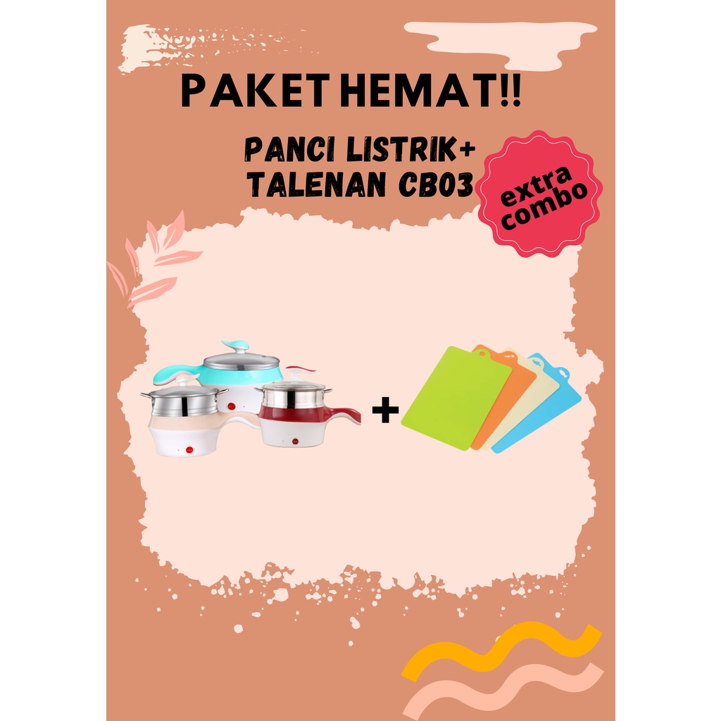 Paket Hemat Panci Elektrik Multifungsi dan Talenan Warna Plastik Serbaguna