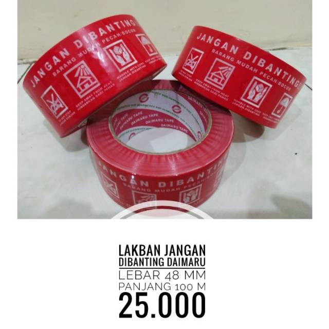 

Lakban isolasi fragile handle with care jangan dibanting packing olshopi