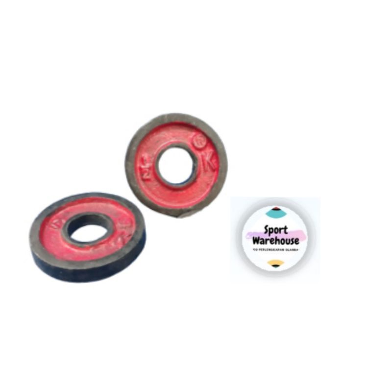 [ 0,5Kg/1Kg ] [ 1pcs ] Piringan Barbel Besi / Plate Barbel Besi 0,5Kg/1kg