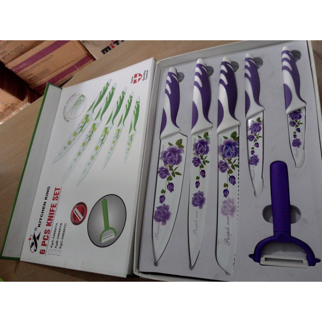 Pisau Set Keramik Anti Bacteri 1 Set (KITCHEN KING)