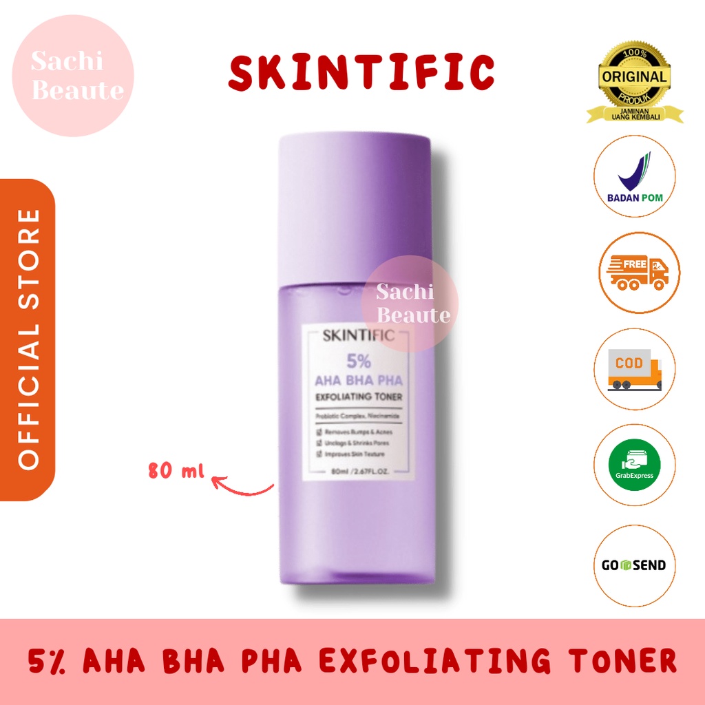 SKINTIFIC - 5% Aha Bha Pha Exfoliating Toner BPOM Original READY STOCK