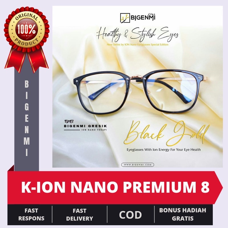 [MASTER STOCKIST] Kacamata Bigenmi Terapi K-Ion Nano Premium 8 (ORIGINAL 100%) Anti radiasi blue ray