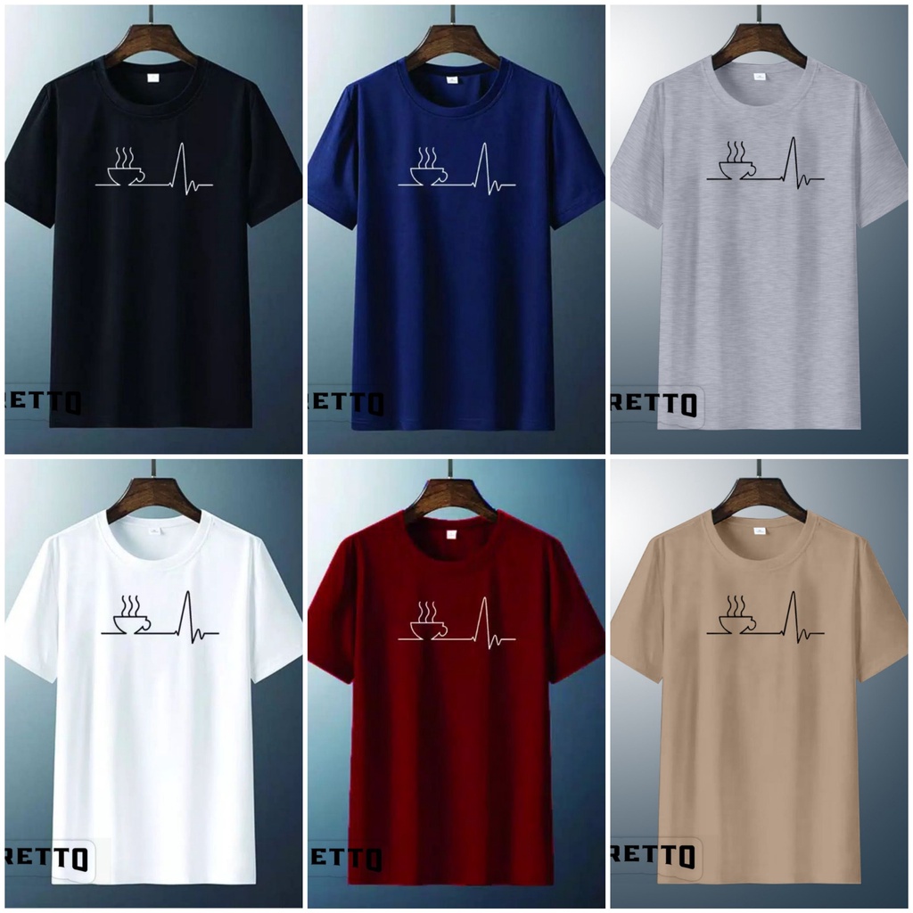 KAOS OBLONG DEWASA SIZE M-L-XL GARIS KOPI || BAJU KAOS MOTIF SIMPLE TERSEDIA 11 VARIASI WARNA  || KAOS DETAK JANTUNG