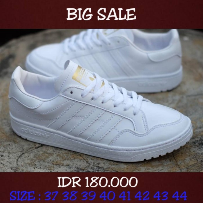 TENIS-SEPATU- ADIDAS TEAM COURT FULL WHITE ORIGINAL -SEPATU-TENIS.