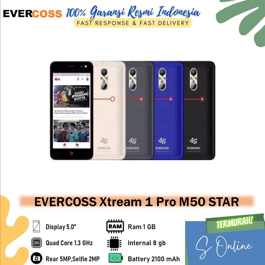 Evercoss Xtream 1 Pro M50 Star 8GB Garansi Resmi