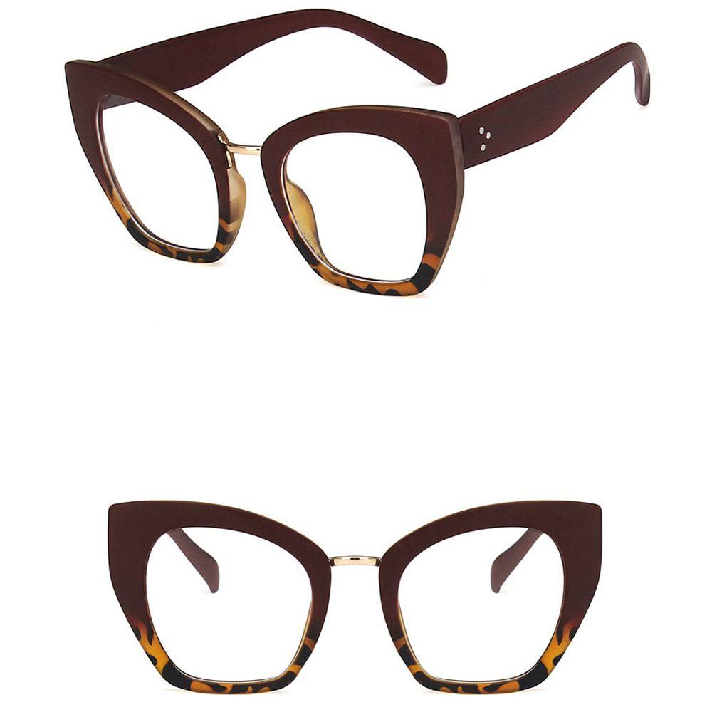 Mxbeauty Kacamata Anti Blue Light Wanita Fashion Motif Leopard Cat Eye Bingkai Besar Anti Radiasi Komputer Eyeglasses