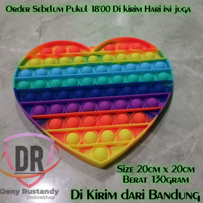 Mainan Pop It rainbow fidget Push Warna Warni Stress Relieve Toys Jumbo 20cm-2