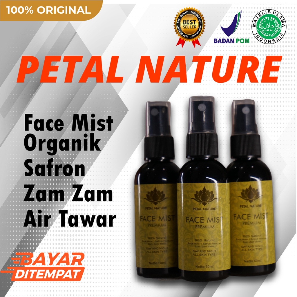 Jual Original 100 FACEMIST PETAL NATURE Face Mist Organik Saffron Zam