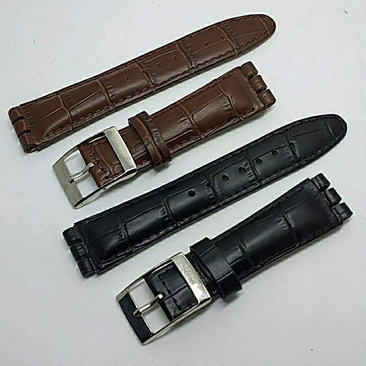 Tali jam tangan Swatch irony chrono ukuran 19mm  Tali kulit jam Swatch