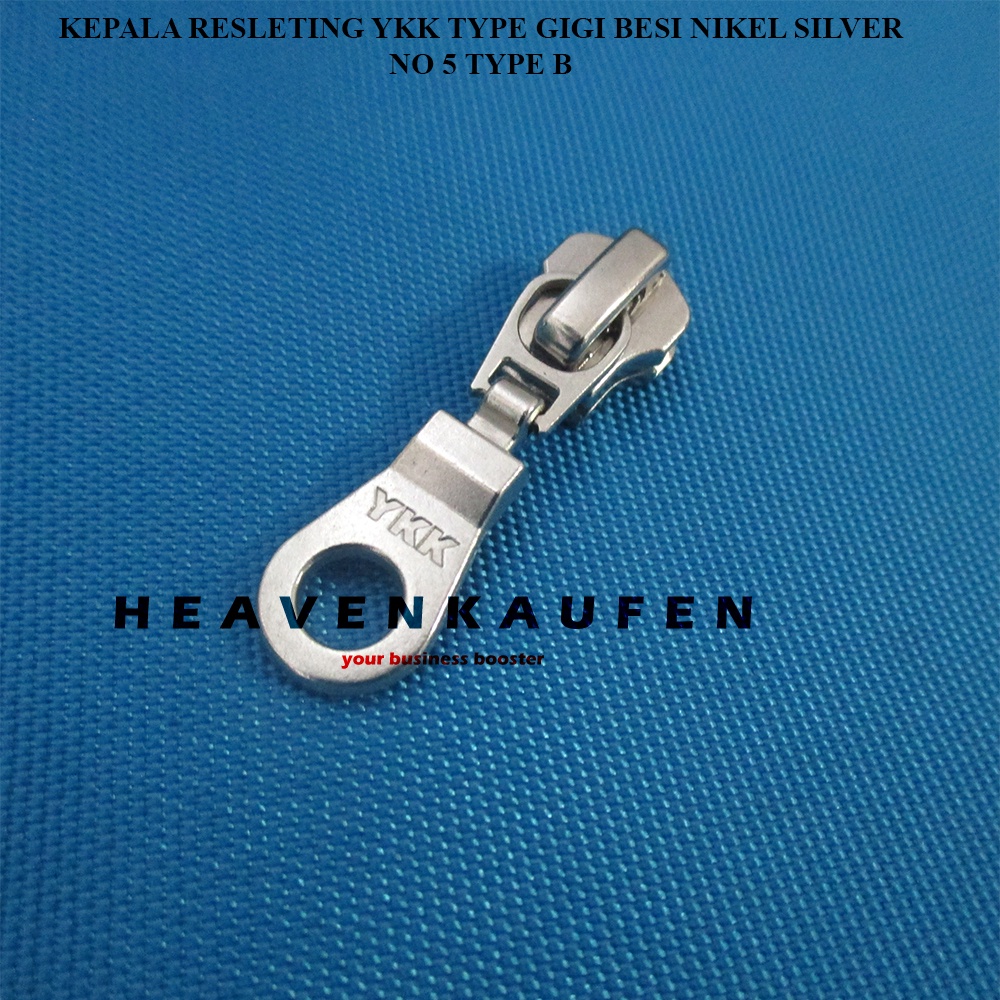 Kepala Resleting / Kepala Zipper YKK Type Gigi Besi Metal No 5 Warna Nikel Silver Kode B