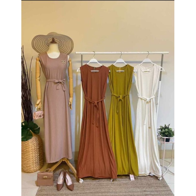 KALOLA 5150 KNIT PLISKET SALUR TIMBUL / INNER LONG DRESS / INNER DRESS / GARIS / INNER / INNER PANJA