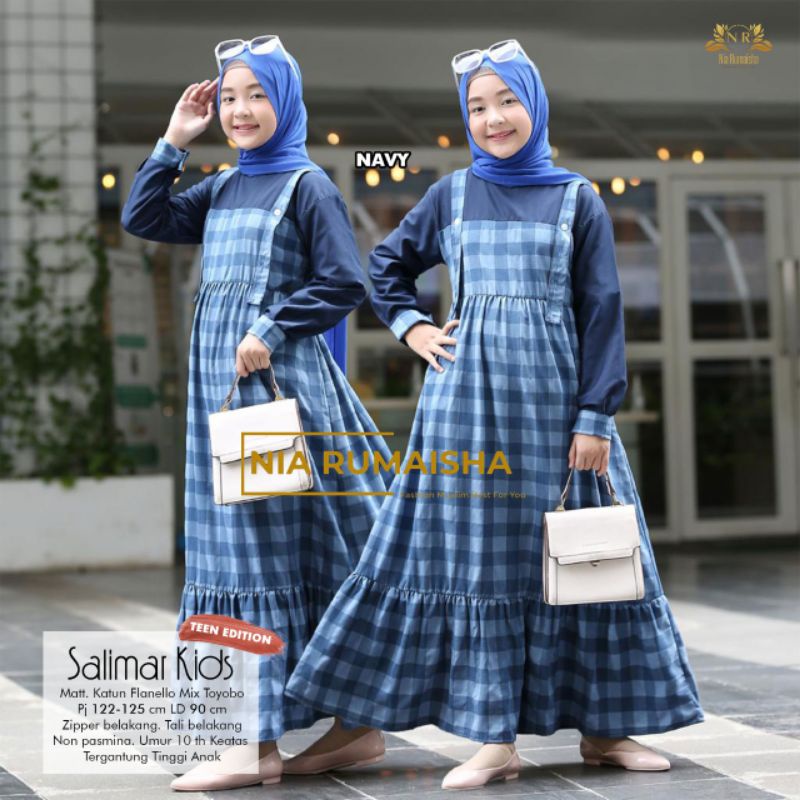 Salimar Kids Teen Gamis Anak Remaja Model Overall Usia Mulai 10 Th Ke Atas Ori Nia Rumaisha