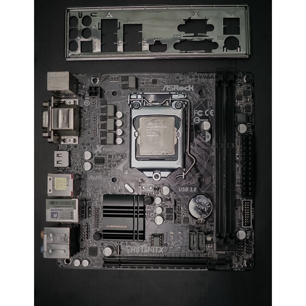 motherboard mini itx asrock h81m itx dan i5 4590s