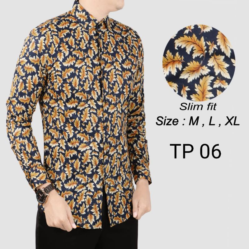 KEMEJA BATIK PRIA SLIM FIT HEM BATIK PRIA SLIMFIT LUIGIBATANI ELEGAN CBL1059