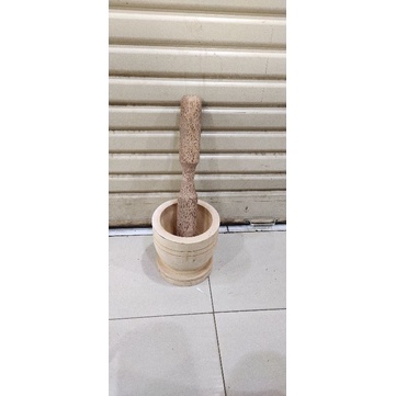 lumpang lesung kayu 22cm
