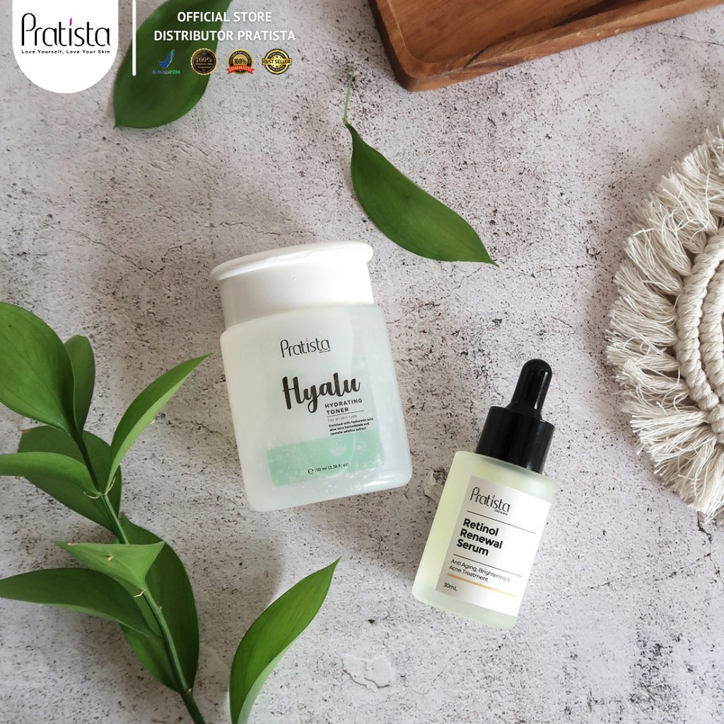 Pratista Paket BEST COMBO Hyalu Hydrating Toner + Retinol Renewal Serum 100% ORI