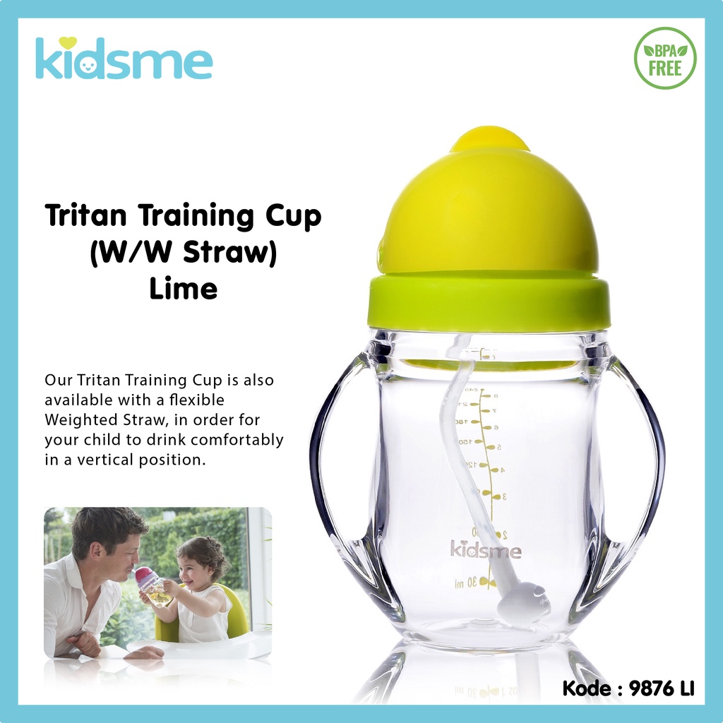 KIDSME Tritan Weighted Straw Bottle Cup Baby Training Cup