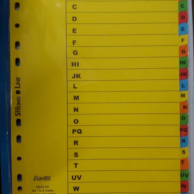 

Pembatas file A4 bantex A-Z 6043