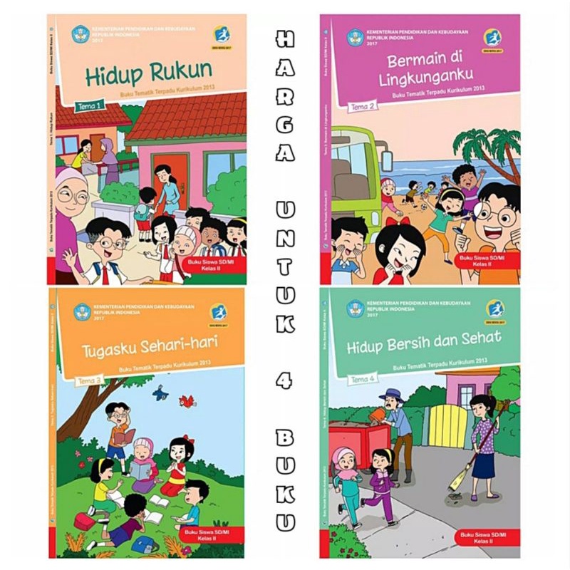 PAKET BUKU TEMATIK KELAS 2 SD TEMA 1 2 3 4 KURIKULUM 2013 REVISI KEMENDIKBUD