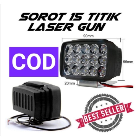 Lampu LED bar Tembak 15 TITIK LASERGUN CREE motor mobil universal