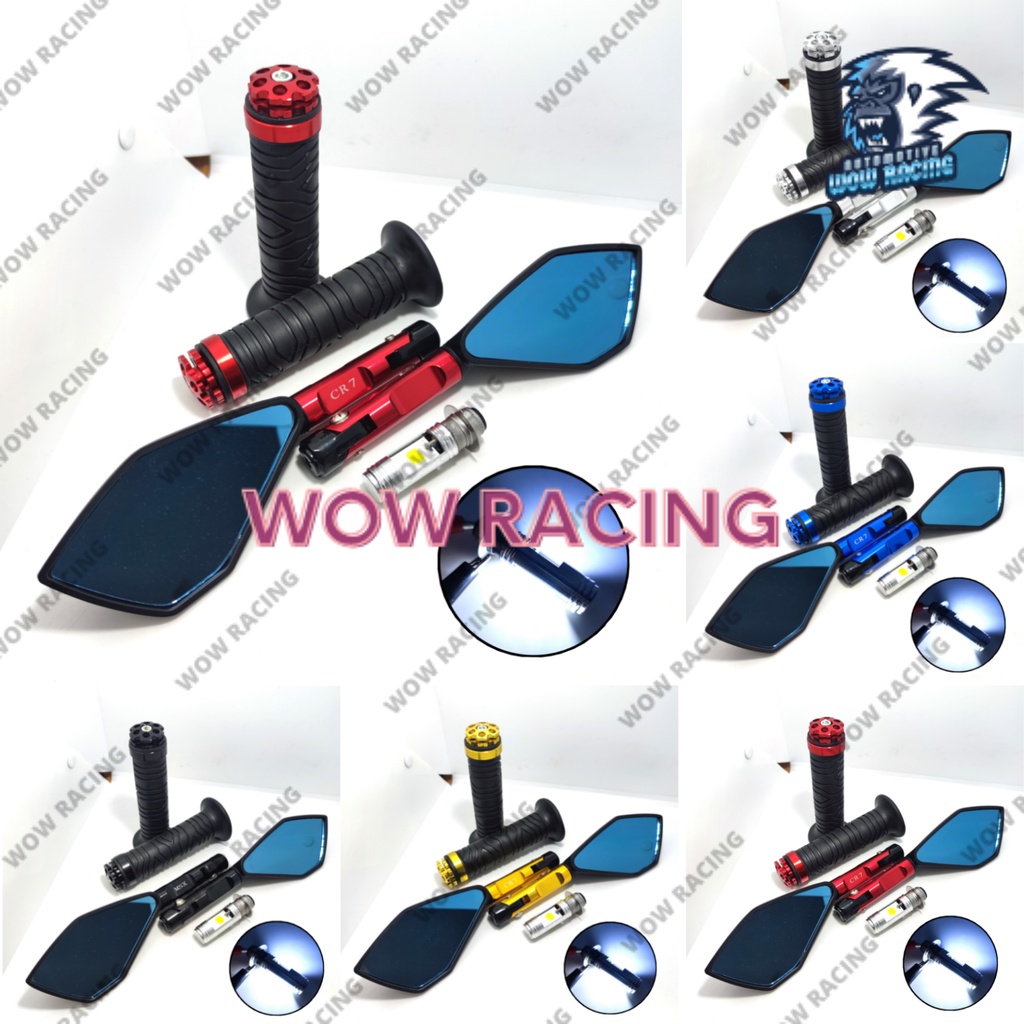 Paket 3 item Handgrip Jalu Motor Karet Empuk Untuk Semua Motor + Jalu Cnc PLUS Spion Tomok V2 PLUS B