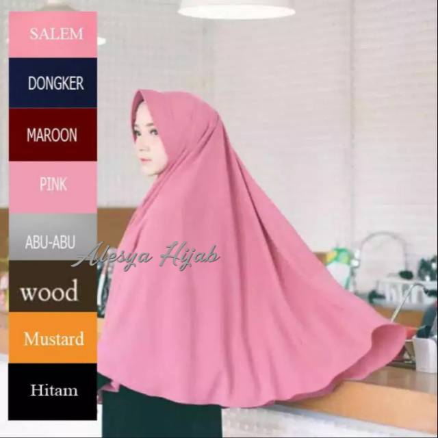 Jilbab hijab khimar jumbo syari bergo jumbo kerudung ukuran besar xxl bahan wolfis