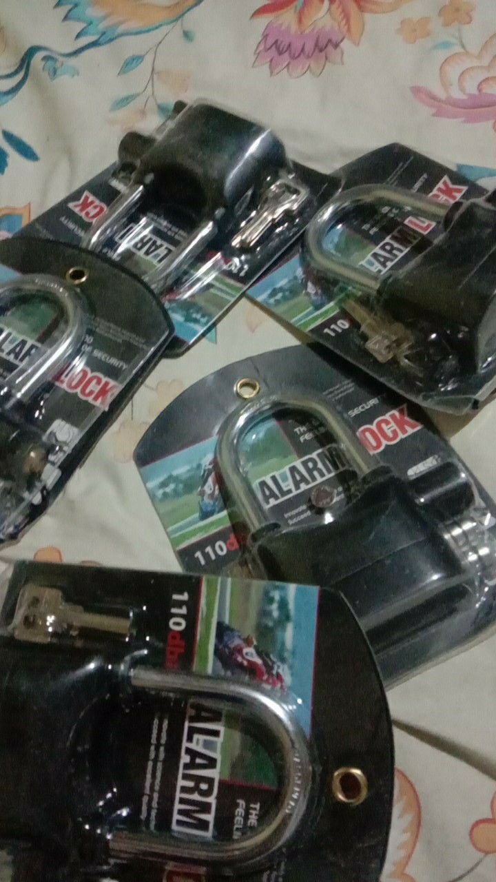 Gembok Alarm Kunci Gembok Anti Maling - Alarm Lock - Alarm Anti Maling - Kunci Cakram Motor
